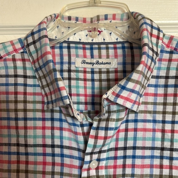 Tommy Bahama men’s white linen blend long sleeve button down shirt size large - Picture 2 of 9